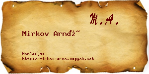Mirkov Arnó névjegykártya